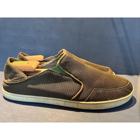 OluKai Mens Size 45 US 12 Shoes Nohea Mesh Slip On Slides Moccasin Brown - Picture 4 of 10